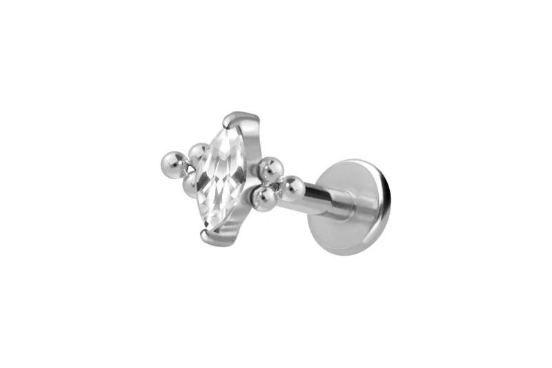PIERCINGLINE Piercing-Set Titan Labret mit Innengewinde KRISTALLTROPFEN + 6 KUGELN (Labrets / 1 Stk) von Piercingline