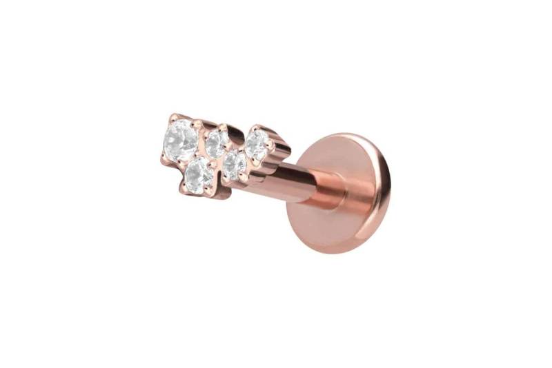 PIERCINGLINE Piercing-Set Titan Labret mit Innengewinde KRISTALLWOLKE (Labrets / 1 Stk) von PIERCINGLINE