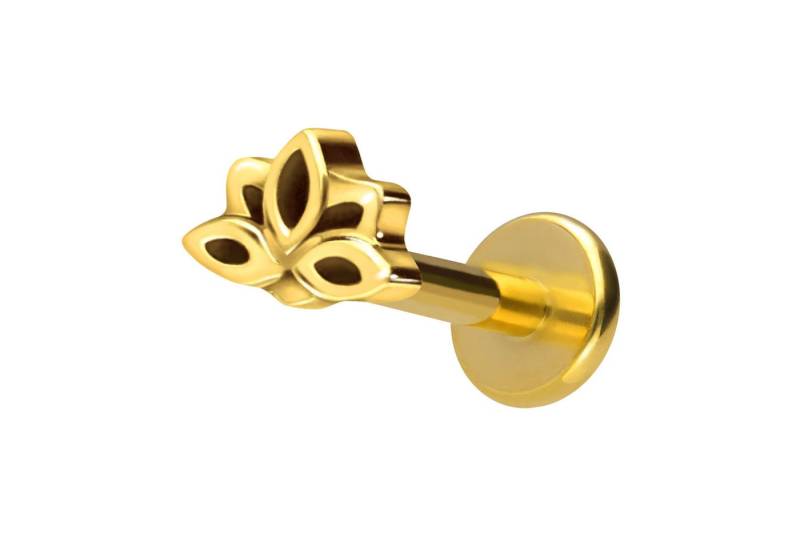 PIERCINGLINE Piercing-Set Titan Labret mit Innengewinde LOTUSBLÜTE (Labrets / 1 Stk) von PIERCINGLINE