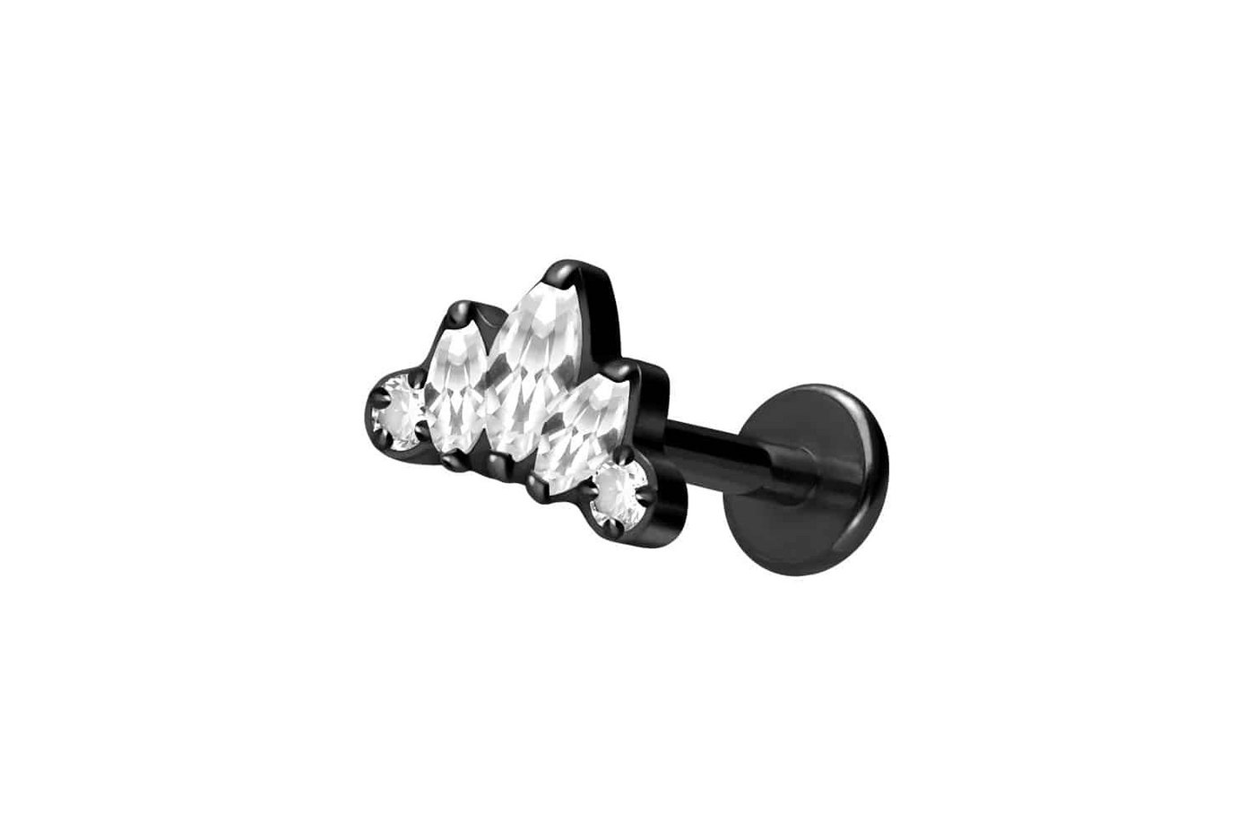 PIERCINGLINE Piercing-Set Titan Labret mit Innengewinde LOTUSBLÜTE (Labrets / 1 Stk) von PIERCINGLINE