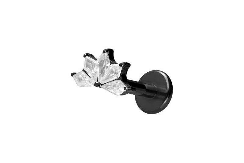 PIERCINGLINE Piercing-Set Titan Labret mit Innengewinde LOTUSBLÜTE (Labrets / 1 Stk) von PIERCINGLINE