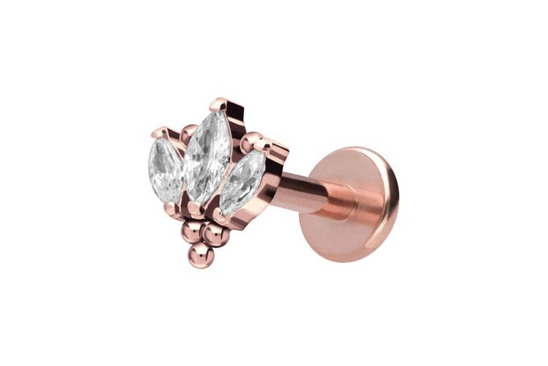 PIERCINGLINE Piercing-Set Titan Labret mit Innengewinde LOTUSBLÜTE + KUGELN (Labrets, 1-tlg) von PIERCINGLINE
