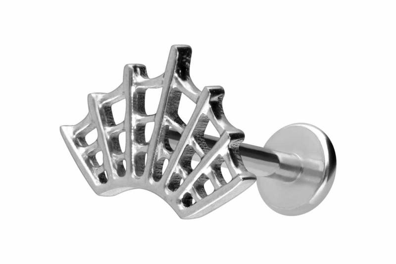 PIERCINGLINE Piercing-Set Titan Labret mit Innengewinde SPINNENNETZ (Labrets / 1 Stk) von PIERCINGLINE