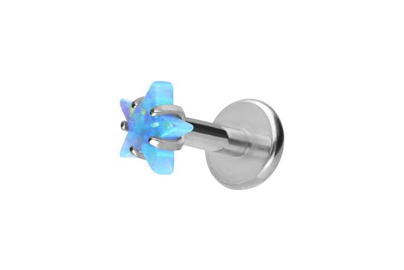 PIERCINGLINE Piercing-Set (Labrets, Titan Labret mit Innengewinde STERN + SYNTHETISCHER OPAL) von PIERCINGLINE