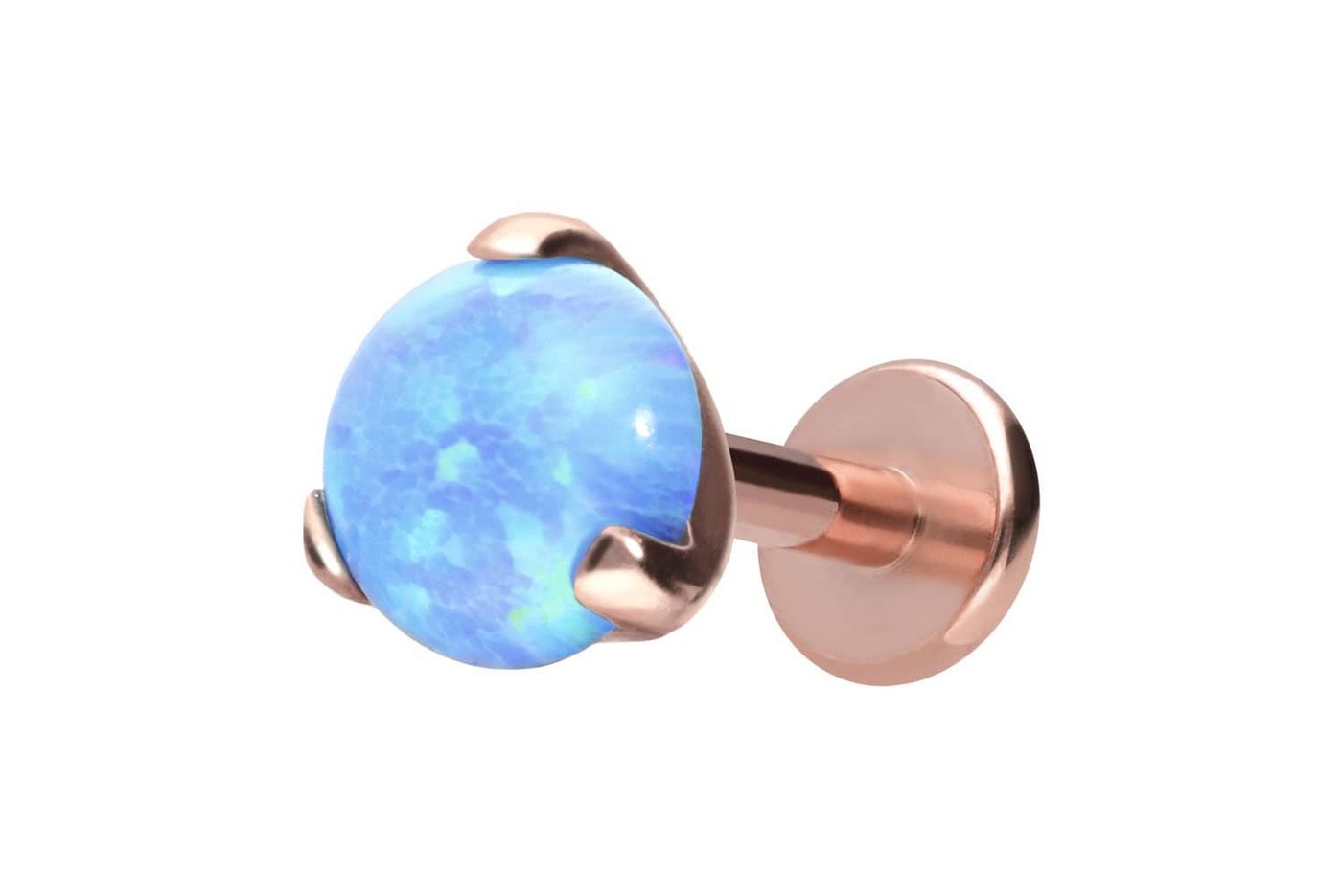 PIERCINGLINE Piercing-Set Titan Labret mit Innengewinde SYNTHETISCHER OPAL (Labrets / 1 Stk) von PIERCINGLINE