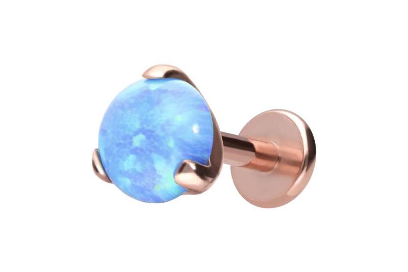 PIERCINGLINE Piercing-Set Titan Labret mit Innengewinde SYNTHETISCHER OPAL (Labrets / 1 Stk) von PIERCINGLINE