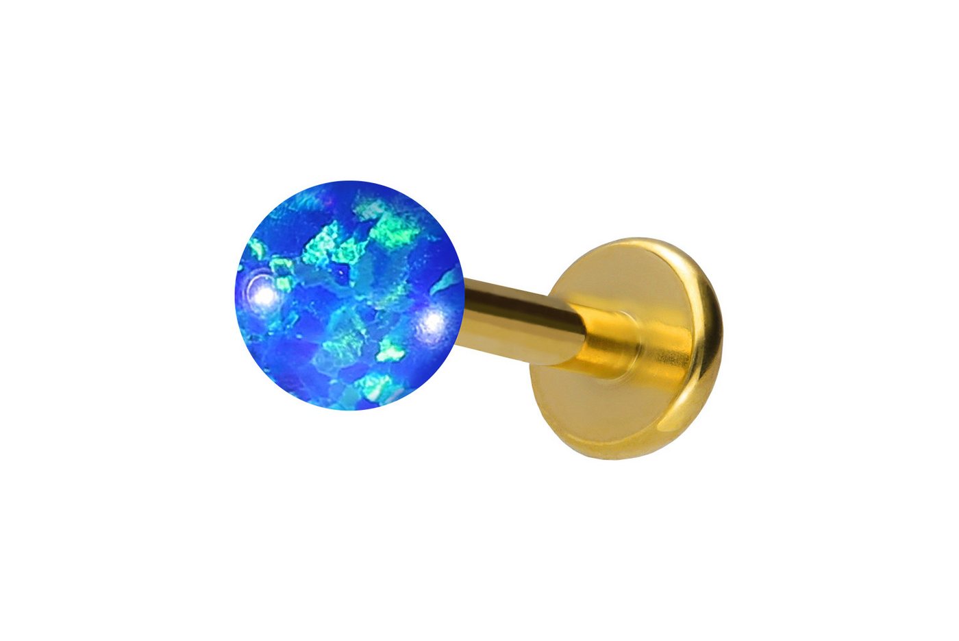 PIERCINGLINE Piercing-Set (Labrets, Titan Labret mit Innengewinde SYNTHETISCHER OPAL) von PIERCINGLINE