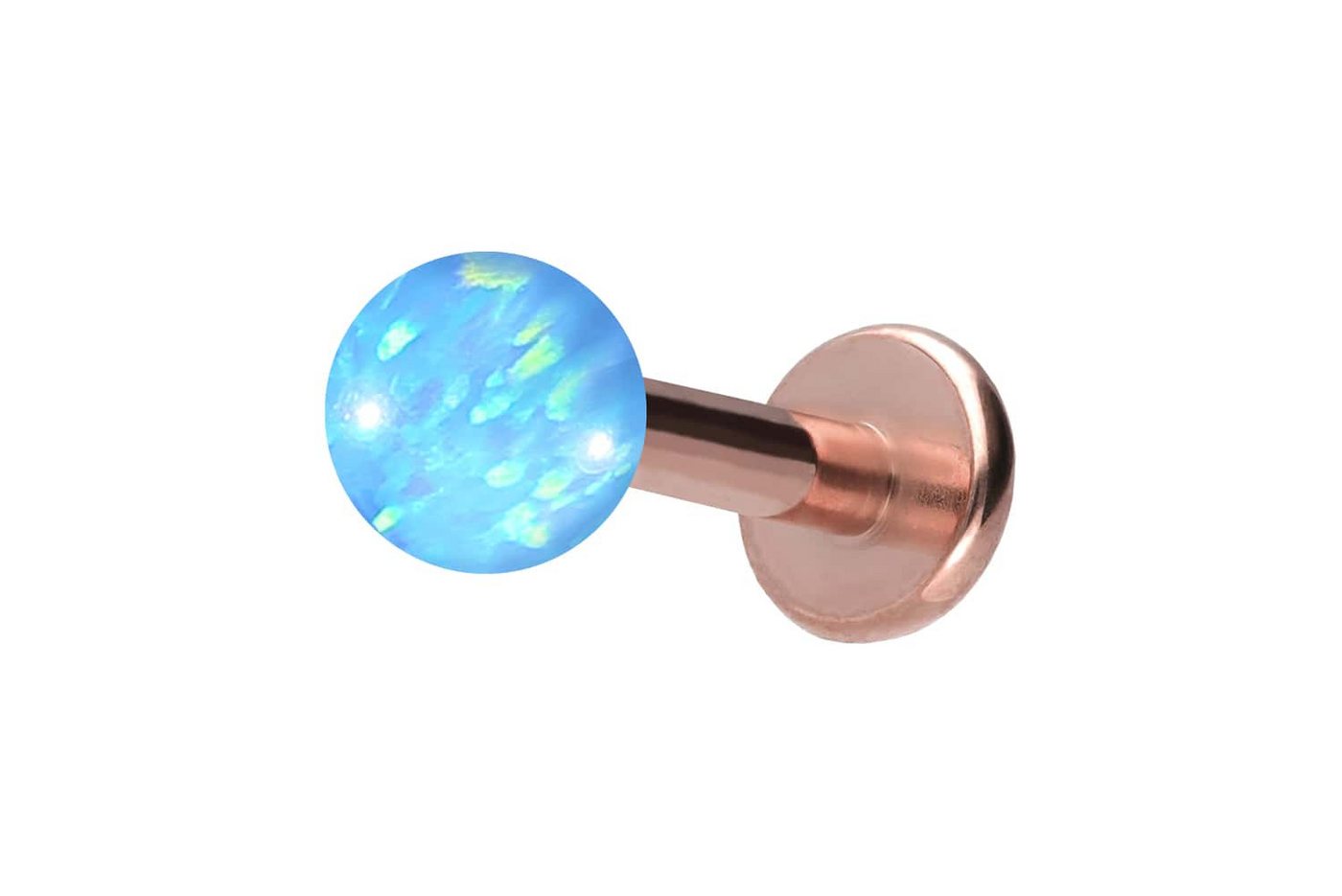 PIERCINGLINE Piercing-Set Titan Labret mit Innengewinde SYNTHETISCHER OPAL (Labrets / 1 Stk) von PIERCINGLINE