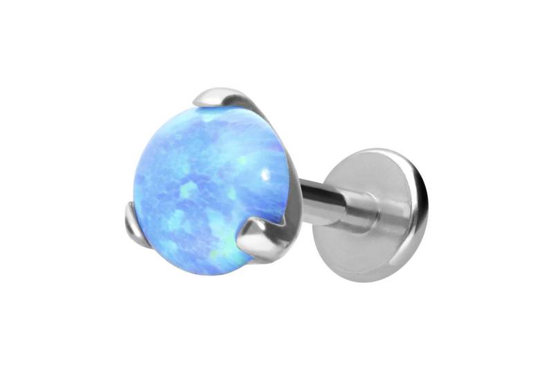 PIERCINGLINE Piercing-Set Titan Labret mit Innengewinde SYNTHETISCHER OPAL (Labrets / 1 Stk) von PIERCINGLINE