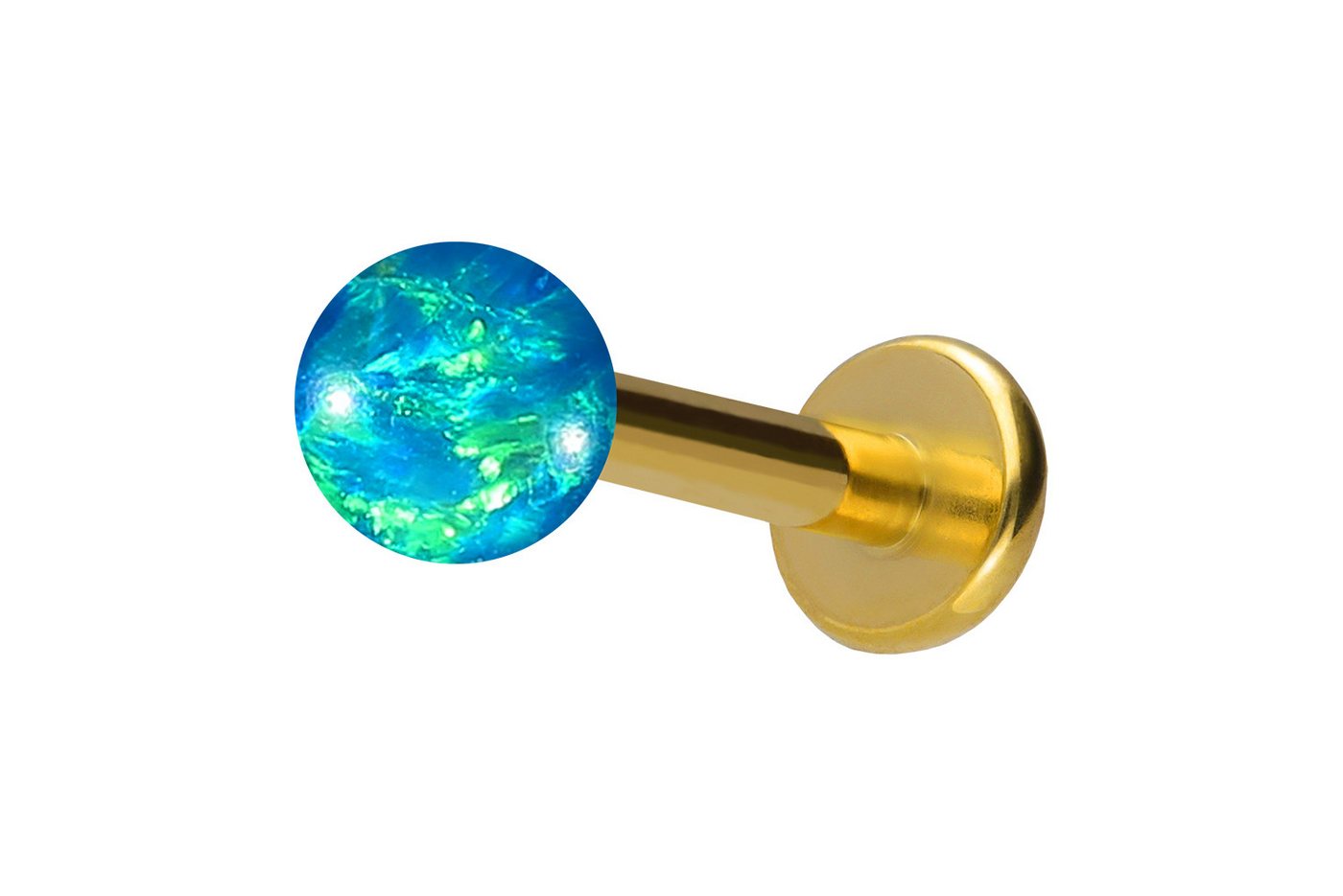 PIERCINGLINE Piercing-Set (Labrets, Titan Labret mit Innengewinde SYNTHETISCHER OPAL) von PIERCINGLINE