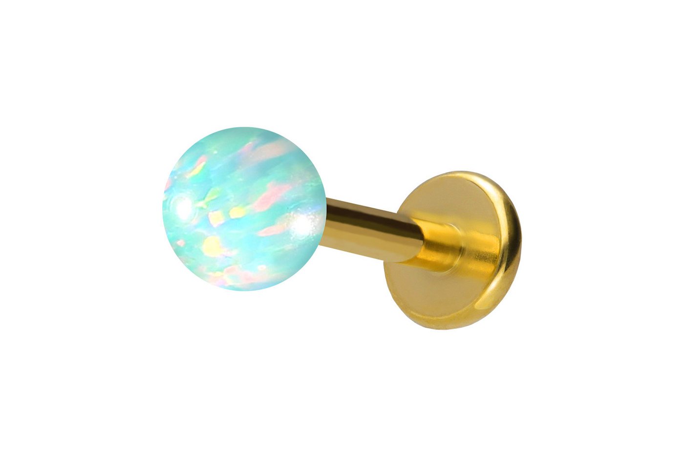 PIERCINGLINE Piercing-Set (Labrets, Titan Labret mit Innengewinde SYNTHETISCHER OPAL) von PIERCINGLINE
