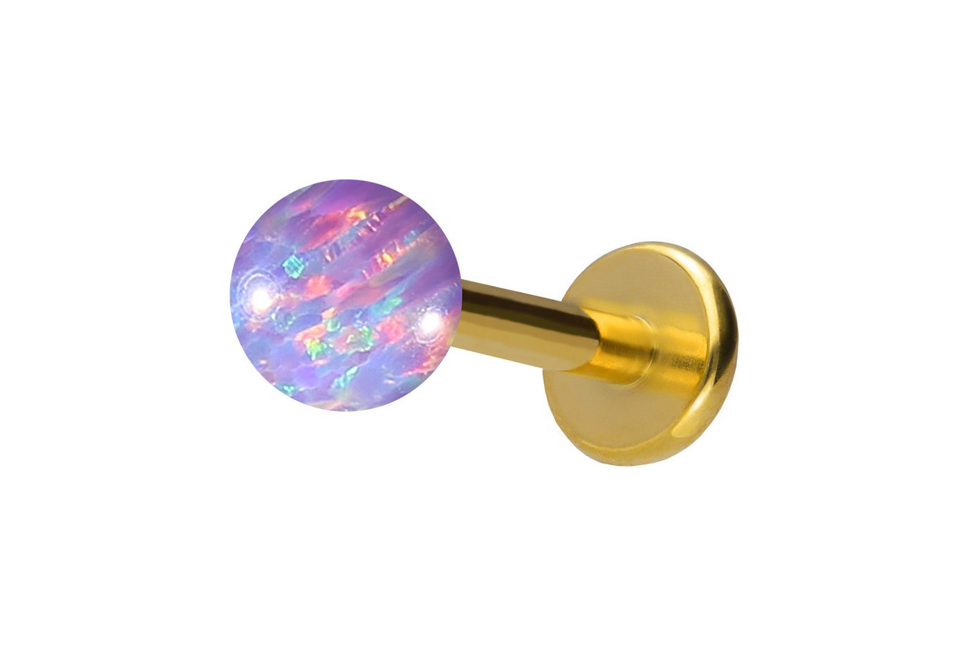 PIERCINGLINE Piercing-Set (Labrets, Titan Labret mit Innengewinde SYNTHETISCHER OPAL) von PIERCINGLINE