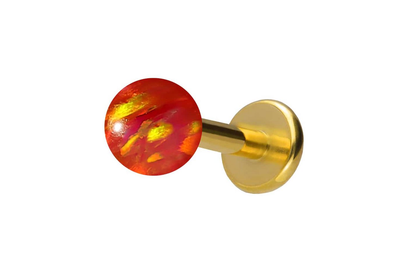 PIERCINGLINE Piercing-Set (Labrets, Titan Labret mit Innengewinde SYNTHETISCHER OPAL) von PIERCINGLINE