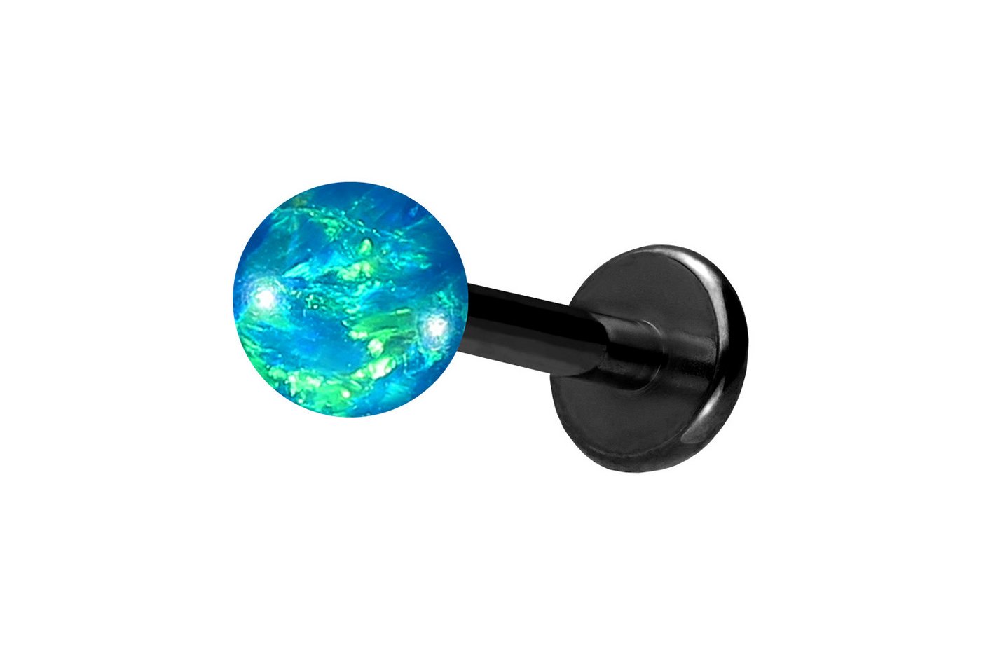 PIERCINGLINE Piercing-Set (Labrets, Titan Labret mit Innengewinde SYNTHETISCHER OPAL) von PIERCINGLINE