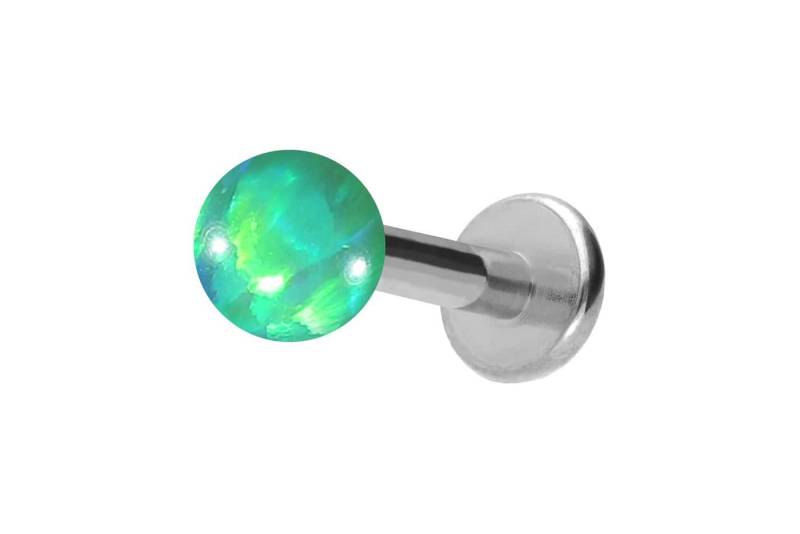 PIERCINGLINE Piercing-Set Titan Labret mit Innengewinde SYNTHETISCHER OPAL (Labrets / 1 Stk) von PIERCINGLINE