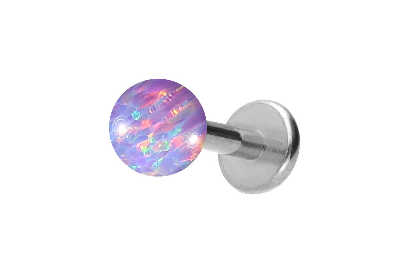 PIERCINGLINE Piercing-Set (Labrets, Titan Labret mit Innengewinde SYNTHETISCHER OPAL) von PIERCINGLINE