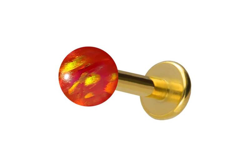 PIERCINGLINE Piercing-Set Titan Labret mit Innengewinde SYNTHETISCHER OPAL (Labrets / 1 Stk) von PIERCINGLINE