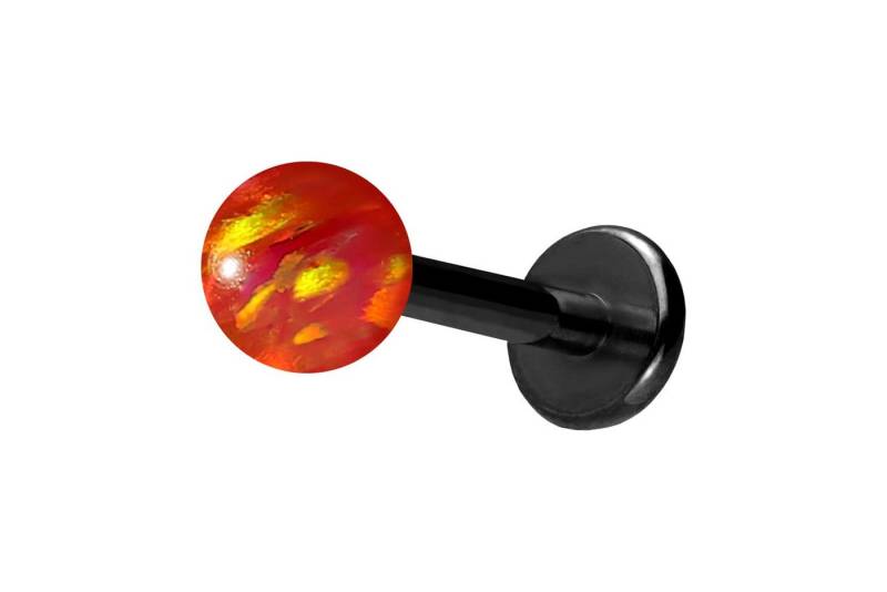 PIERCINGLINE Piercing-Set Titan Labret mit Innengewinde SYNTHETISCHER OPAL (Labrets / 1 Stk) von PIERCINGLINE