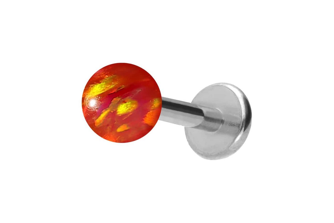 PIERCINGLINE Piercing-Set (Labrets, Titan Labret mit Innengewinde SYNTHETISCHER OPAL) von PIERCINGLINE