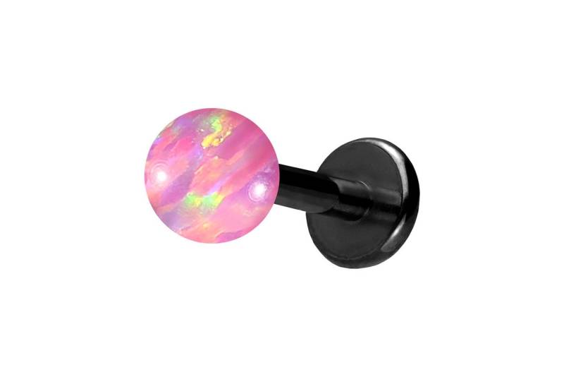 PIERCINGLINE Piercing-Set Titan Labret mit Innengewinde SYNTHETISCHER OPAL (Labrets / 1 Stk) von PIERCINGLINE