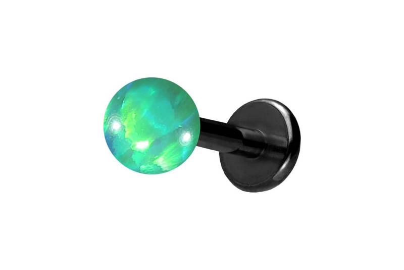 PIERCINGLINE Piercing-Set Titan Labret mit Innengewinde SYNTHETISCHER OPAL (Labrets / 1 Stk) von PIERCINGLINE