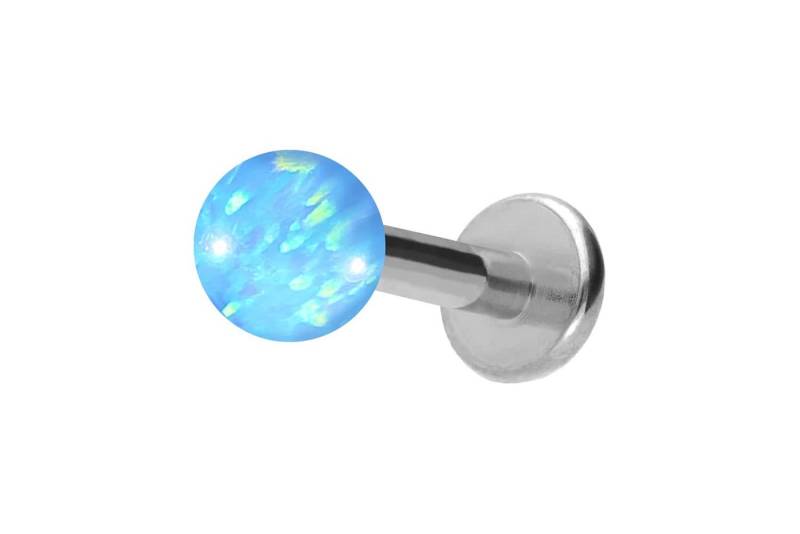 PIERCINGLINE Piercing-Set Titan Labret mit Innengewinde SYNTHETISCHER OPAL (Labrets / 1 Stk) von PIERCINGLINE