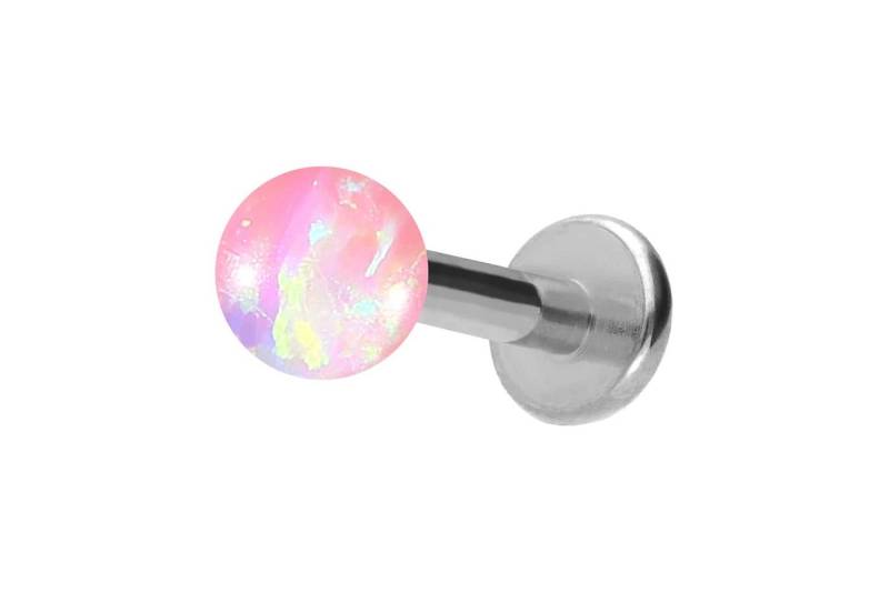 PIERCINGLINE Piercing-Set Titan Labret mit Innengewinde SYNTHETISCHER OPAL (Labrets / 1 Stk) von PIERCINGLINE