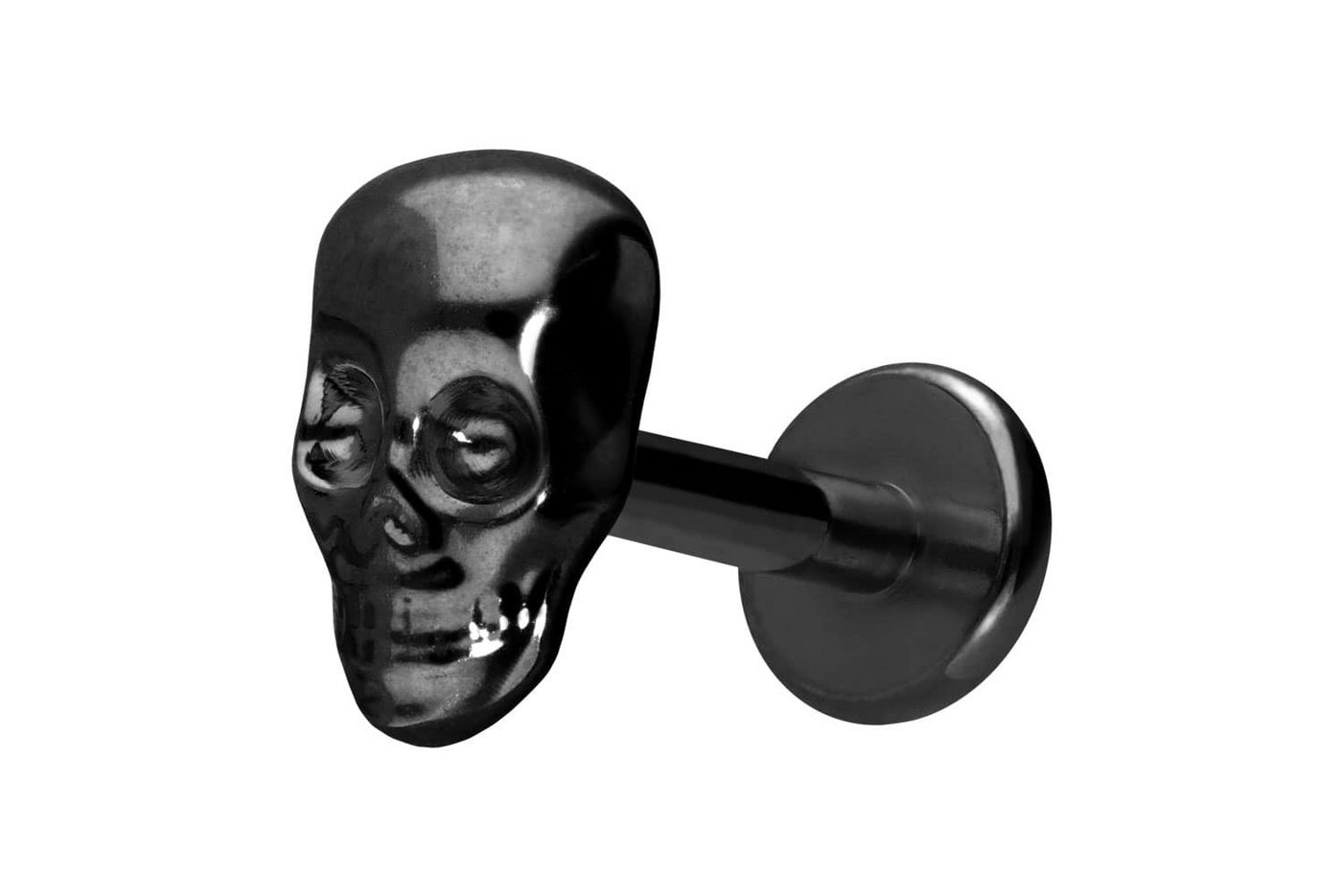 PIERCINGLINE Piercing-Set Titan Labret mit Innengewinde TOTENKOPF (Labrets / 1 Stk) von PIERCINGLINE