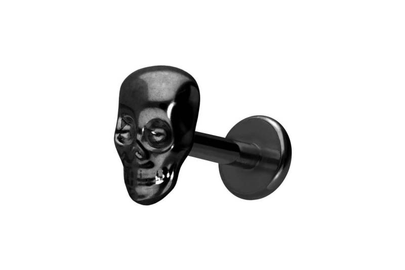 PIERCINGLINE Piercing-Set Titan Labret mit Innengewinde TOTENKOPF (Labrets / 1 Stk) von PIERCINGLINE