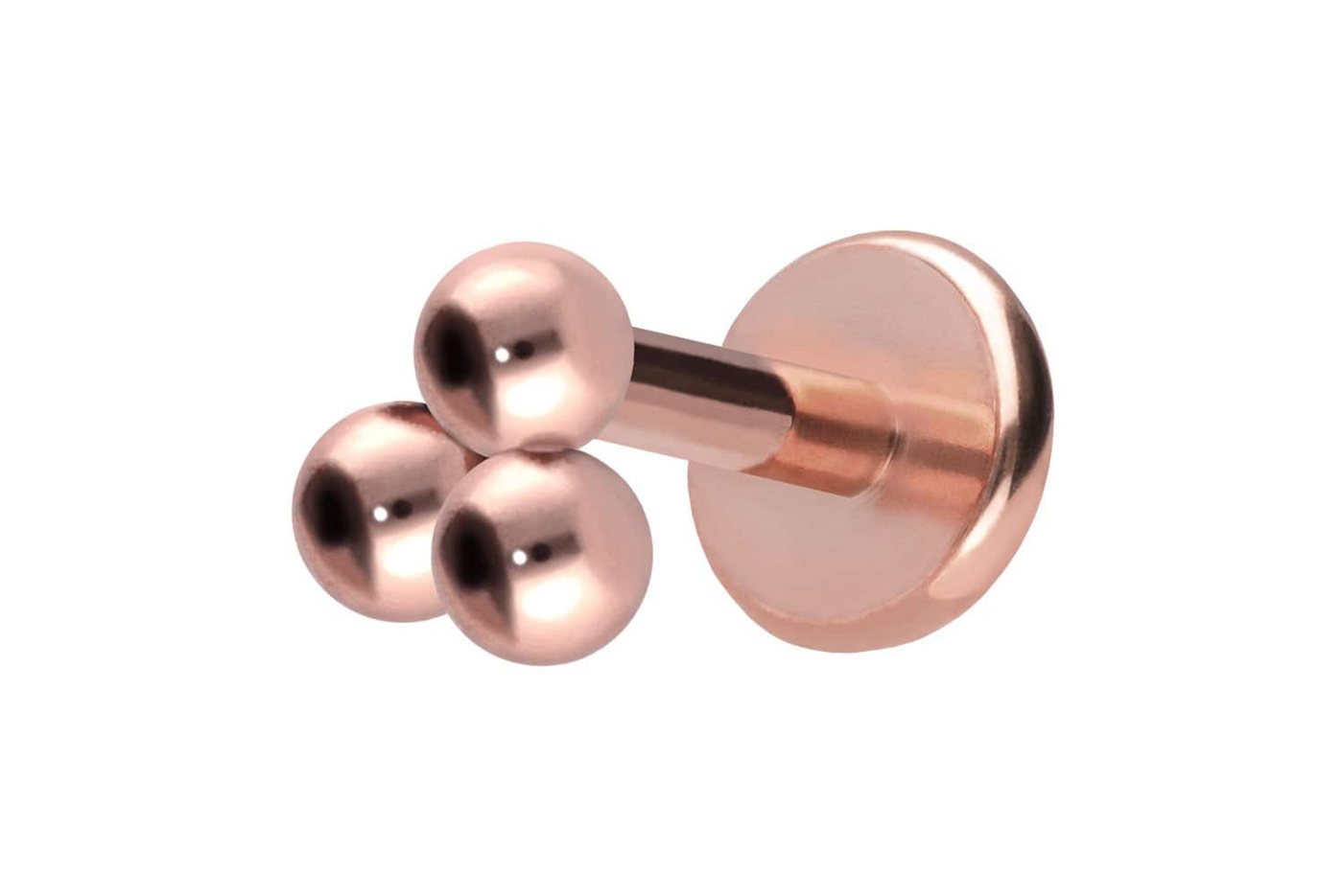 PIERCINGLINE Piercing-Set Titan Labret mit Push Fit 3 KUGELN (Labrets / 1 Stk) von PIERCINGLINE