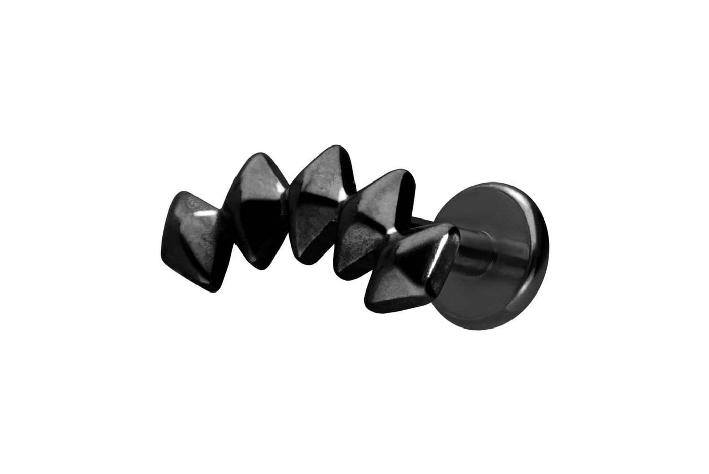 PIERCINGLINE Piercing-Set Titan Labret mit Push Fit 5 RAUTEN (Labrets / 1 Stk) von PIERCINGLINE