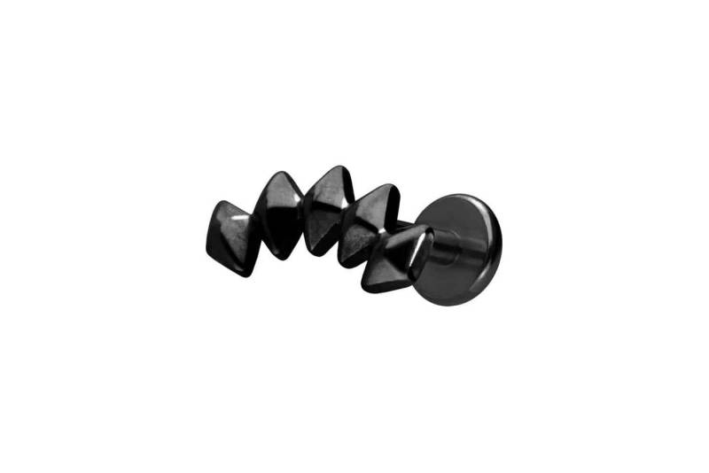 PIERCINGLINE Piercing-Set Titan Labret mit Push Fit 5 RAUTEN (Labrets / 1 Stk) von PIERCINGLINE