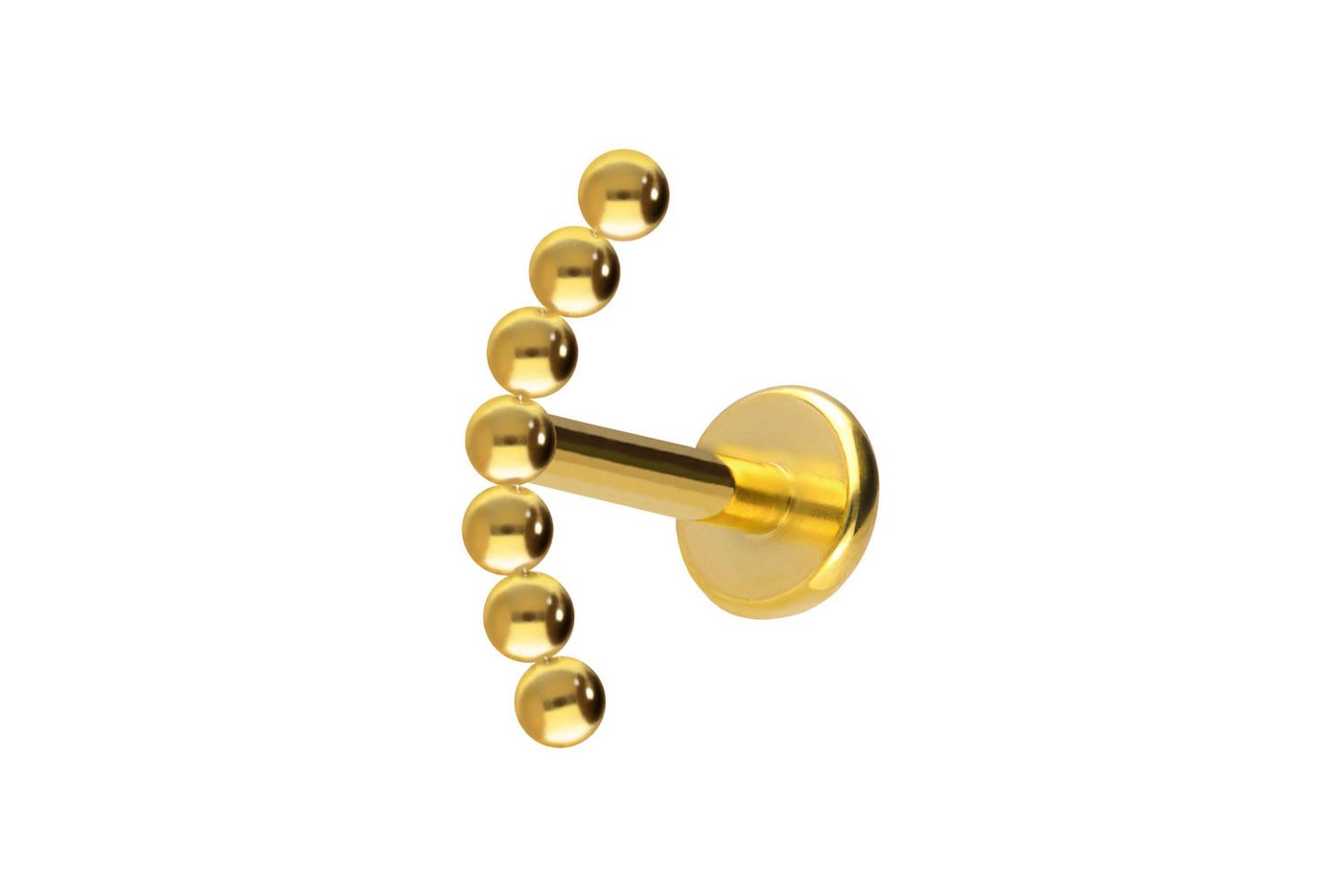 PIERCINGLINE Piercing-Set Titan Labret mit Push Fit 7 KUGELN (Labrets / 1 Stk) von PIERCINGLINE