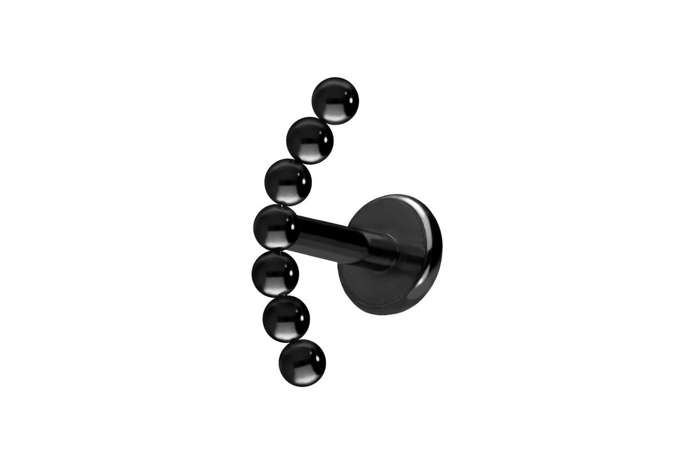 PIERCINGLINE Piercing-Set Titan Labret mit Push Fit 7 KUGELN (Labrets / 1 Stk) von PIERCINGLINE