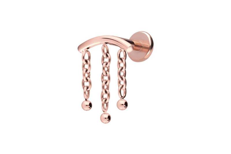 PIERCINGLINE Piercing-Set Titan Labret mit Push Fit BOGEN + 3 KETTEN (Labrets / 1 Stk) von PIERCINGLINE