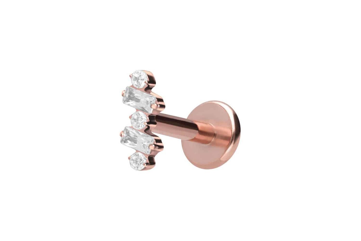PIERCINGLINE Piercing-Set Titan Labret mit Push Fit EINGEFASSTE KRISTALLE (Labrets / 1 Stk) von PIERCINGLINE