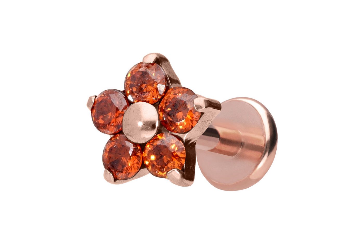 PIERCINGLINE Piercing-Set (Labrets, Titan Labret mit Push Fit KRISTALLBLUME) von PIERCINGLINE