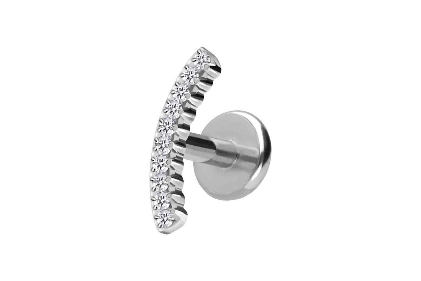 PIERCINGLINE Piercing-Set Titan Labret mit Push Fit KRISTALLBOGEN (Labrets, 1-tlg) von PIERCINGLINE