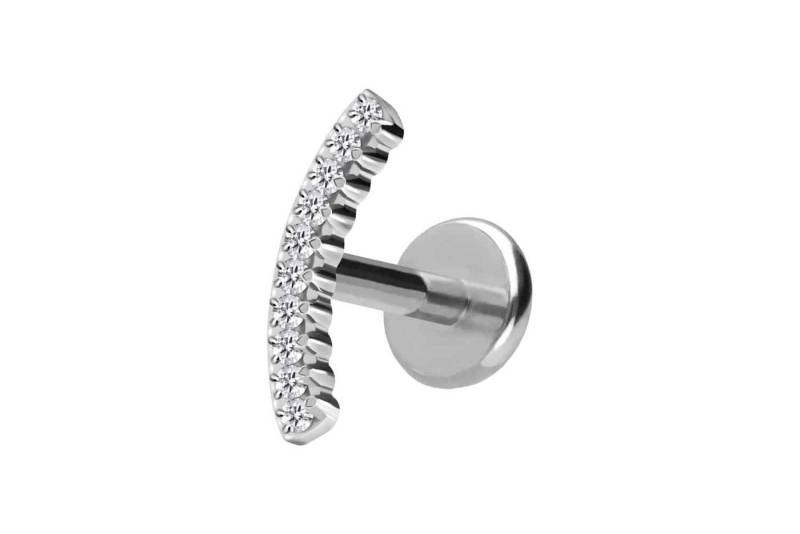 PIERCINGLINE Piercing-Set Titan Labret mit Push Fit KRISTALLBOGEN (Labrets / 1 Stk) von PIERCINGLINE