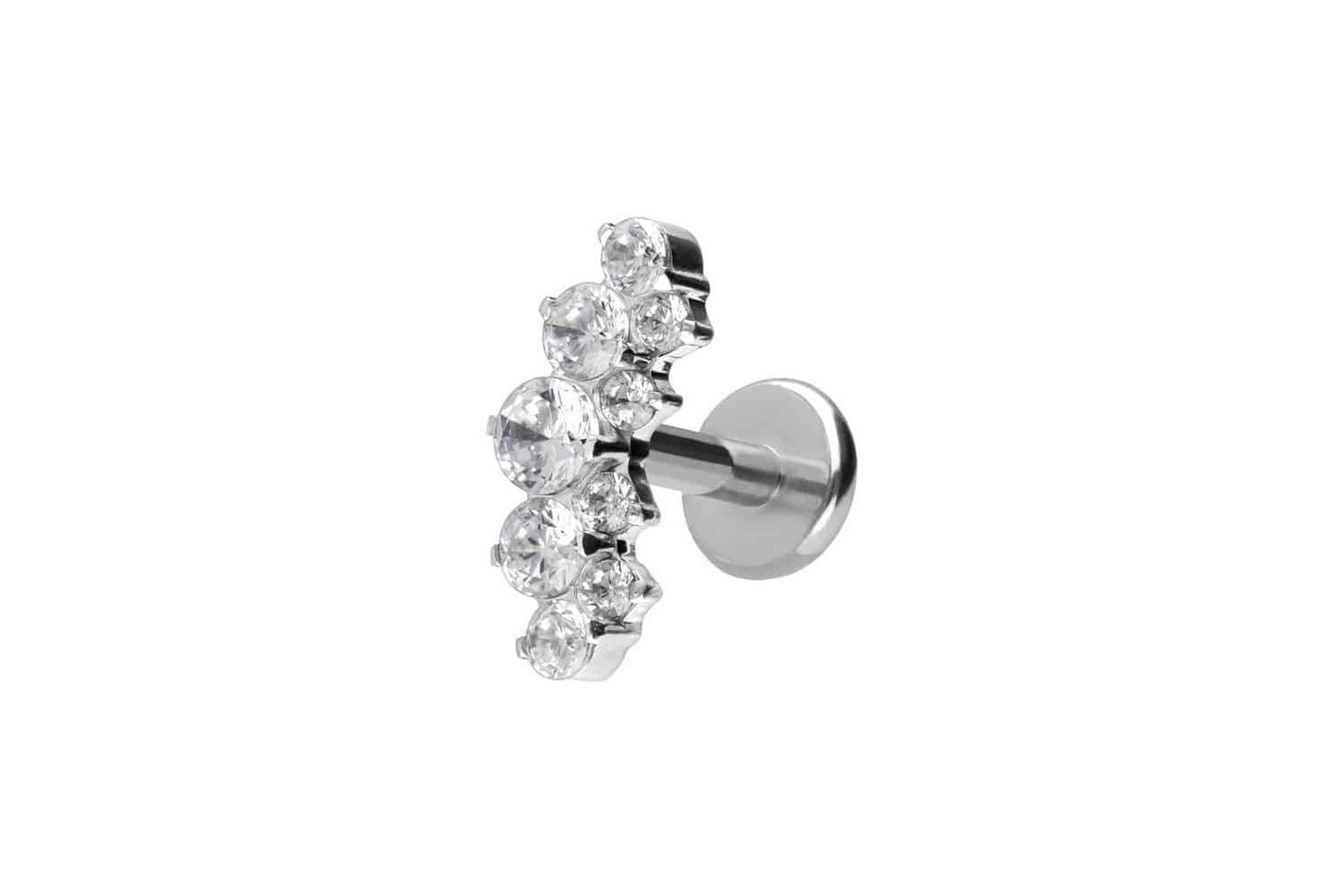 PIERCINGLINE Piercing-Set Titan Labret mit Push Fit KRISTALLBOGEN (Labrets, 1-tlg) von PIERCINGLINE