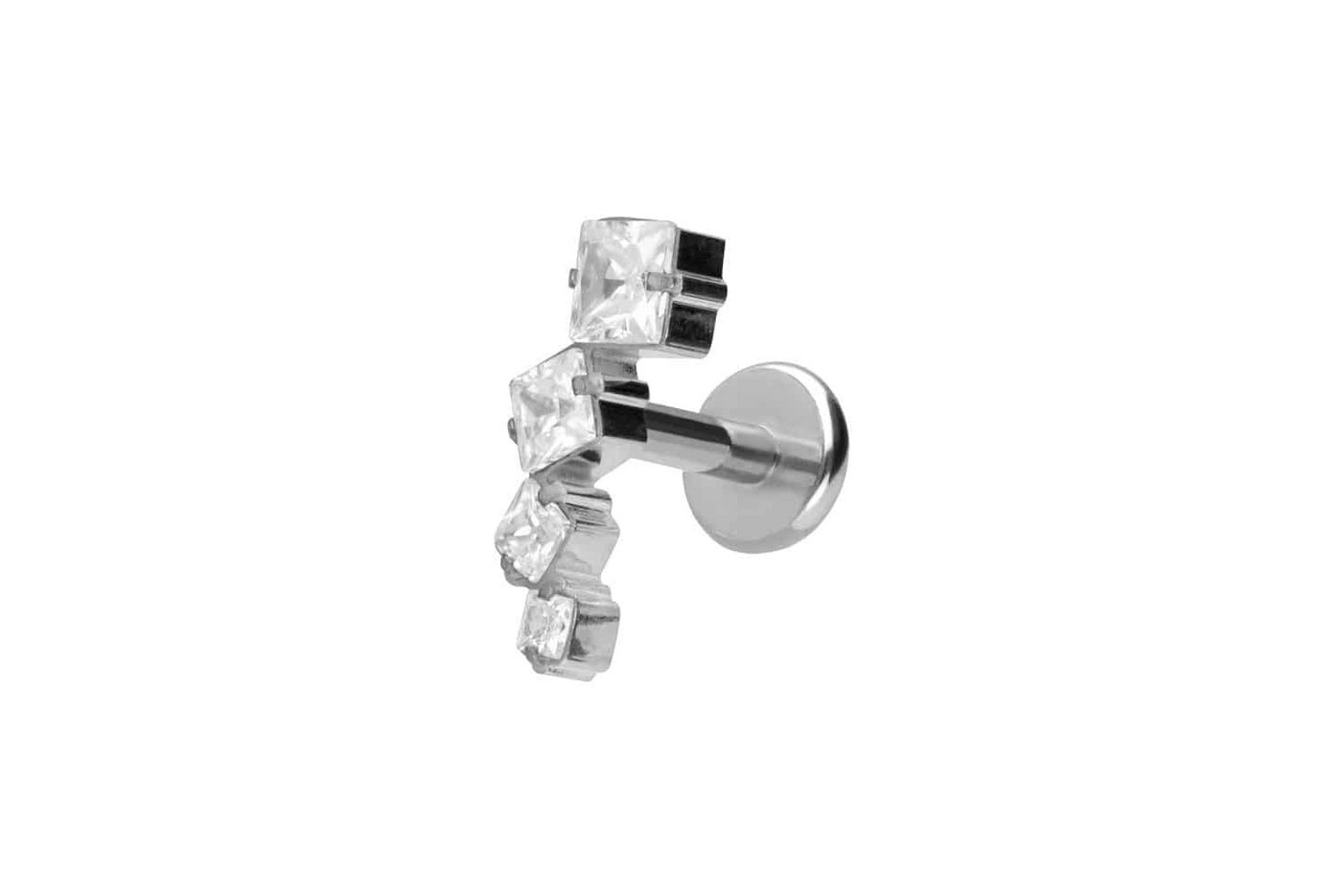PIERCINGLINE Piercing-Set Titan Labret mit Push Fit KRISTALLBOGEN (Labrets, 1-tlg) von PIERCINGLINE