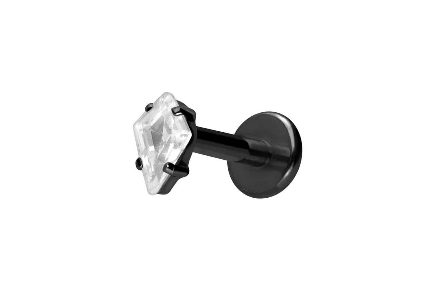 PIERCINGLINE Piercing-Set Titan Labret mit Push Fit KRISTALLRAUTE (Labrets / 1 Stk) von PIERCINGLINE