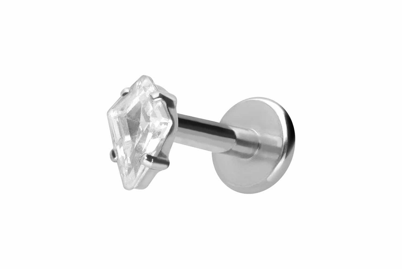 PIERCINGLINE Piercing-Set Titan Labret mit Push Fit KRISTALLRAUTE (Labrets / 1 Stk) von PIERCINGLINE