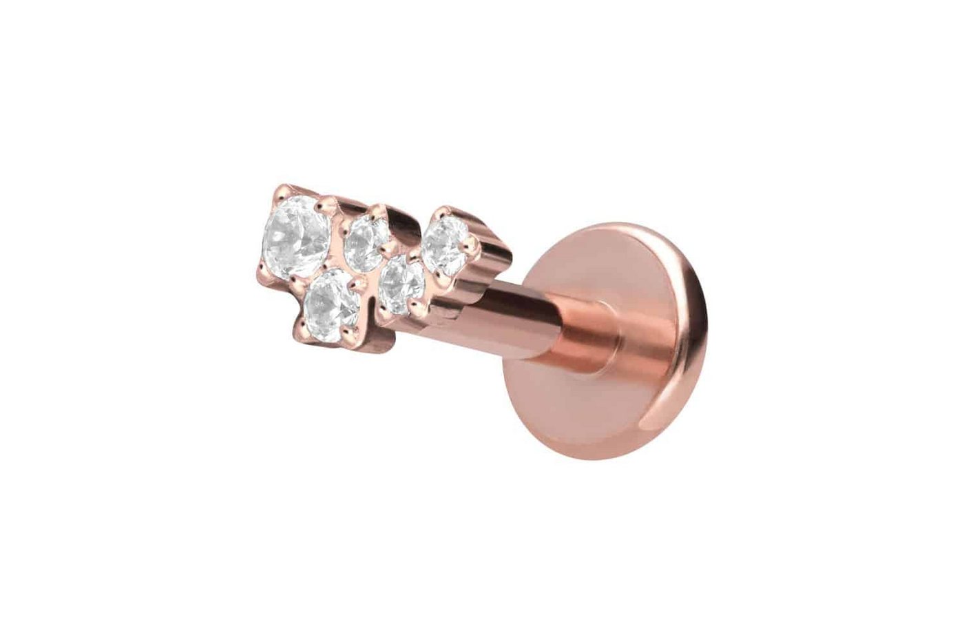 PIERCINGLINE Piercing-Set Titan Labret mit Push Fit KRISTALLWOLKE (Labrets / 1 Stk) von PIERCINGLINE