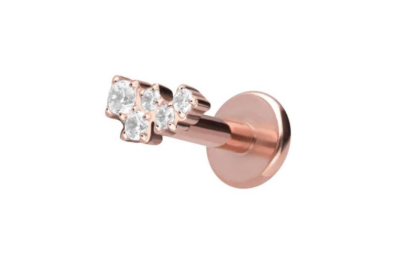 PIERCINGLINE Piercing-Set Titan Labret mit Push Fit KRISTALLWOLKE (Labrets / 1 Stk) von PIERCINGLINE