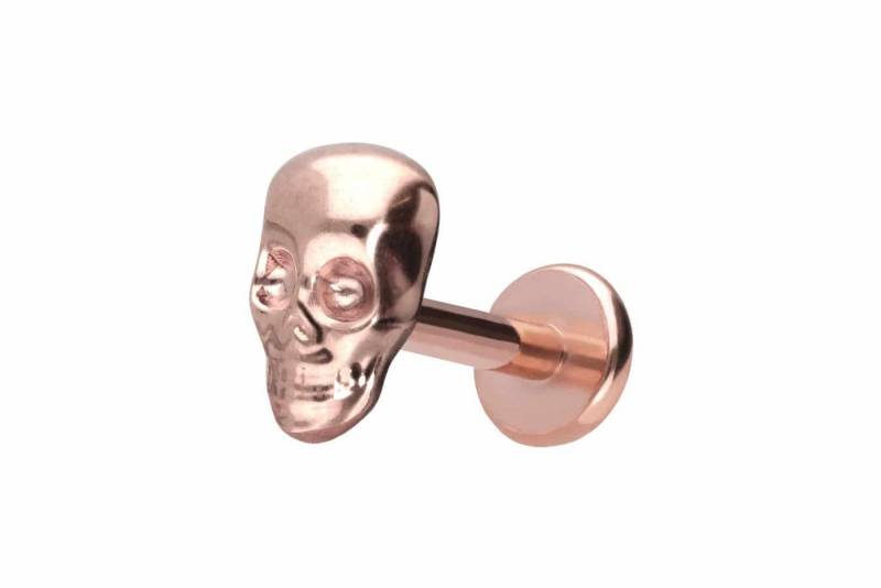PIERCINGLINE Piercing-Set Titan Labret mit Push Fit TOTENKOPF (Labrets / 1 Stk) von PIERCINGLINE