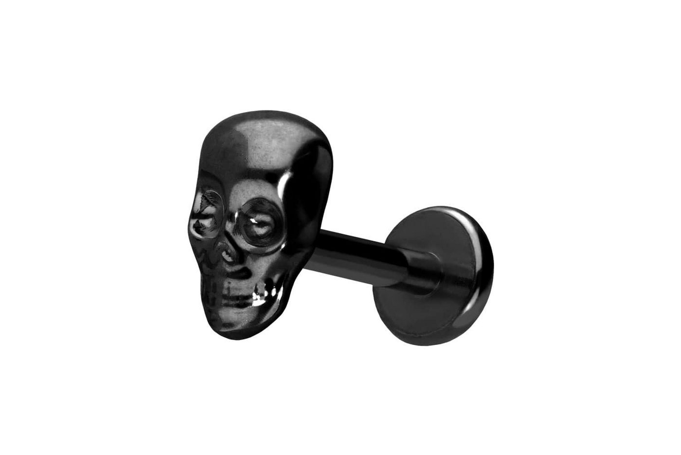 PIERCINGLINE Piercing-Set Titan Labret mit Push Fit TOTENKOPF (Labrets / 1 Stk) von PIERCINGLINE