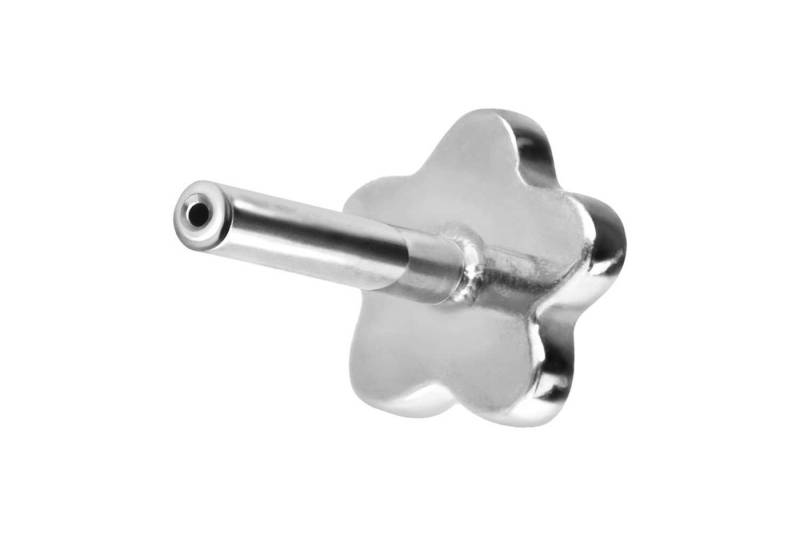 PIERCINGLINE Piercing-Set Titan Labret mit Push Fit ohne Kugel BLUME (Labrets / 1 Stk) von PIERCINGLINE