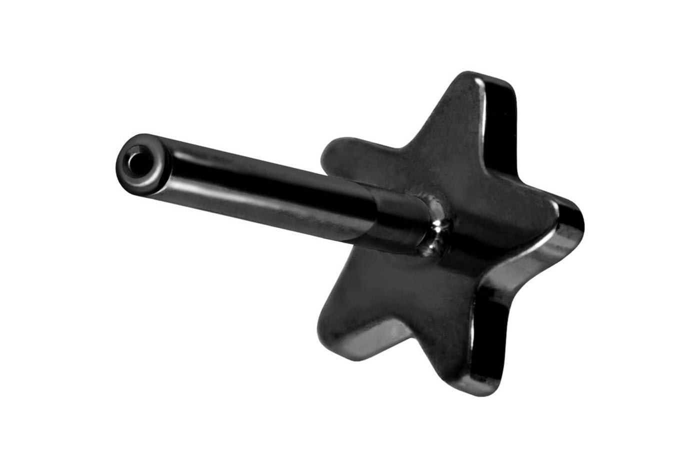 PIERCINGLINE Piercing-Set Titan Labret mit Push Fit ohne Kugel STERN (Labrets / 1 Stk) von PIERCINGLINE