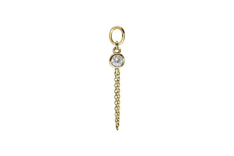 PIERCINGLINE Piercing-Set 18 Karat Gold Anhänger für Clicker KRISTALL + KETTE (Piercing-Anhänger / 1 Stk) von PIERCINGLINE